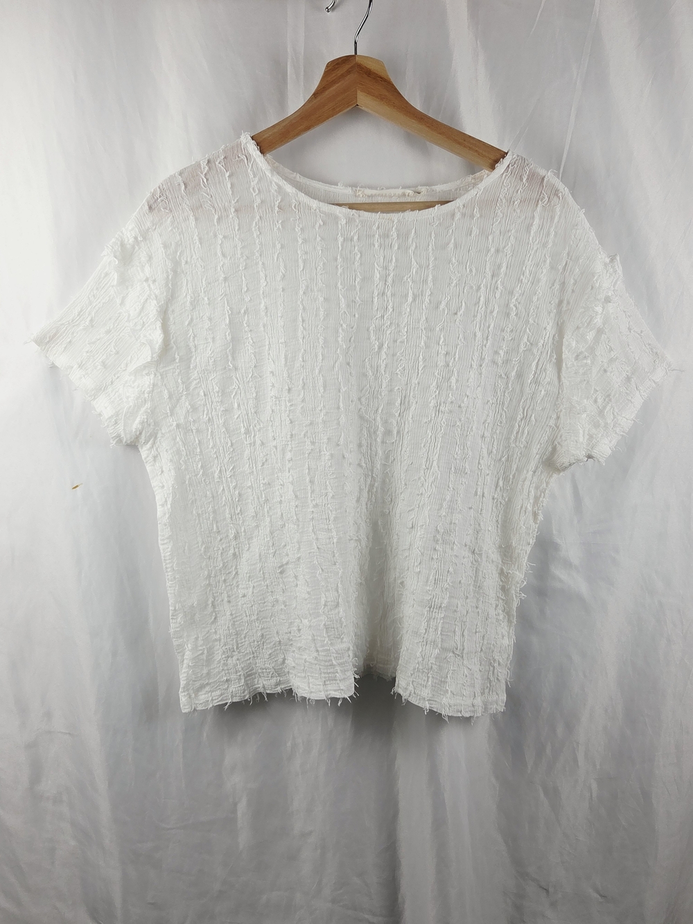 Ellison Women’s Textured Short Sleeve Top White Size Large